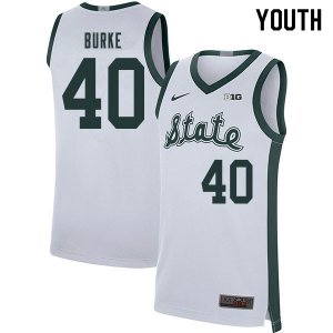 Youth Michigan State Spartans NCAA #40 Braden Burke White Authentic Nike 2019-20 Retro Stitched College Basketball Jersey LK32J13GW